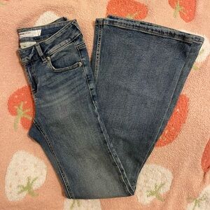 Garage Flare Wide Leg Jeans in Denim Blue